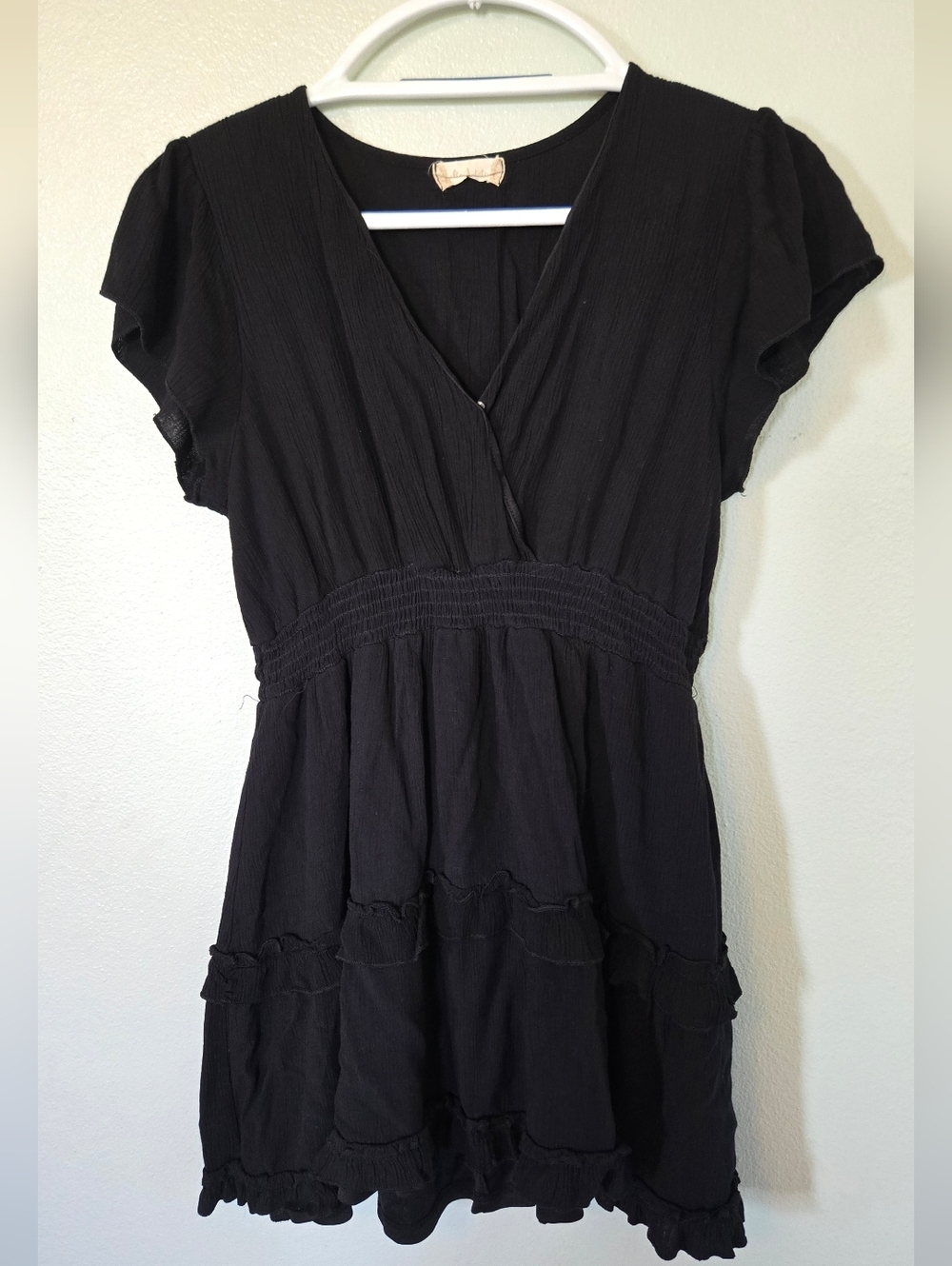 Altar'd State | Black Tiered Mini Dress Size Large